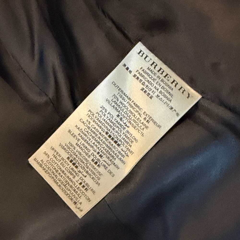Burberry Brit Black Wool Coat with Gold Accents, Size US 6 - Picture 7 of 8